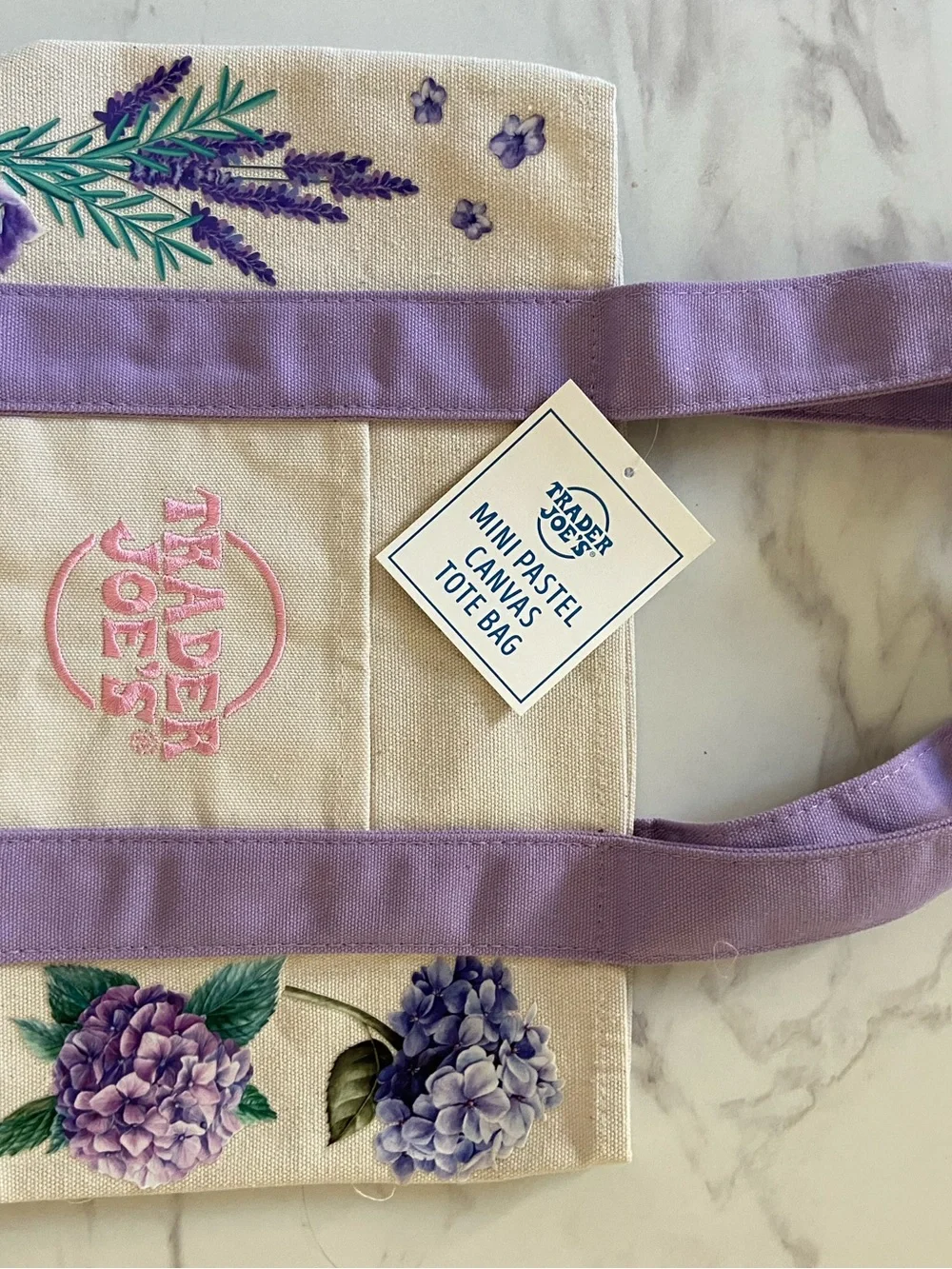 NEW! Trader Joe’s Custom Printed Pastel Mini Canvas Tote Bags